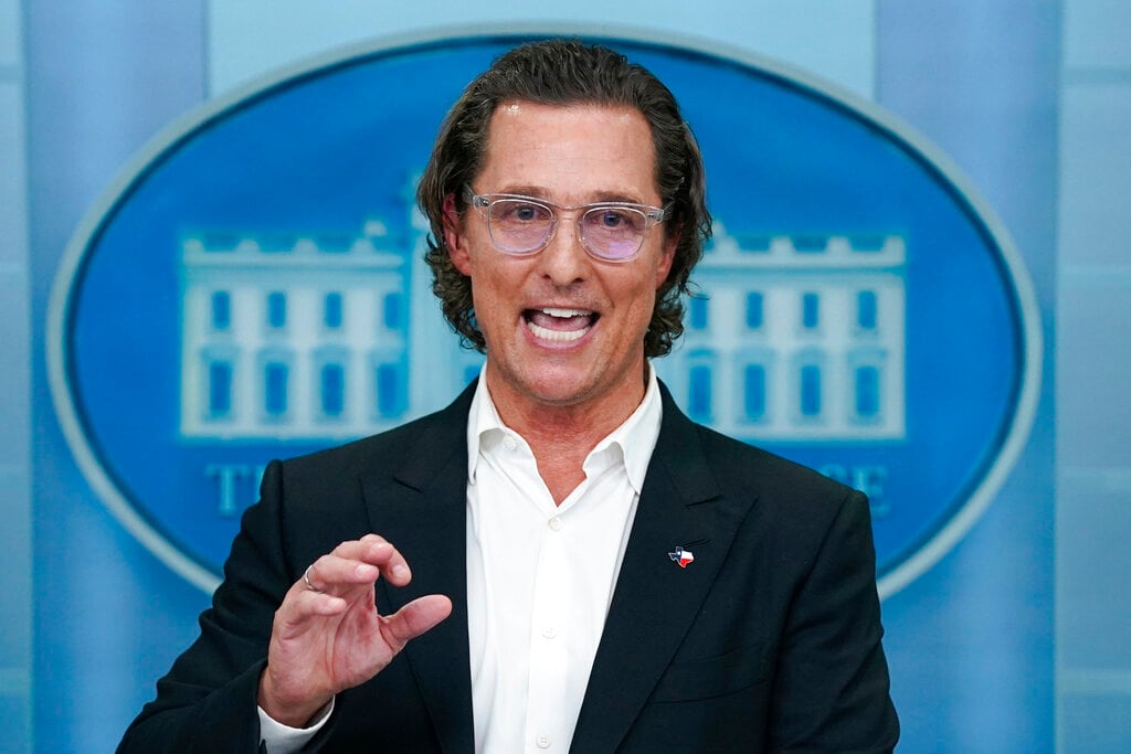 Matthew McConaughey en su visita a la Casa Blanca