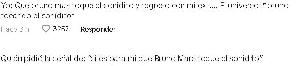 Fans de Bruno Mars ven que El Sonidito es porque alguien pidió una señal al universo.