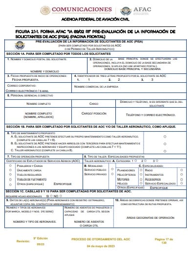 Certificado de Explotador de Servicios Aéreos (AOC)