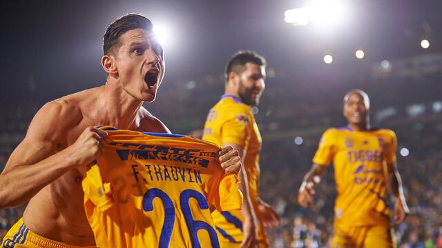 Florian Thauvin celebra un gol con el Club Tigres