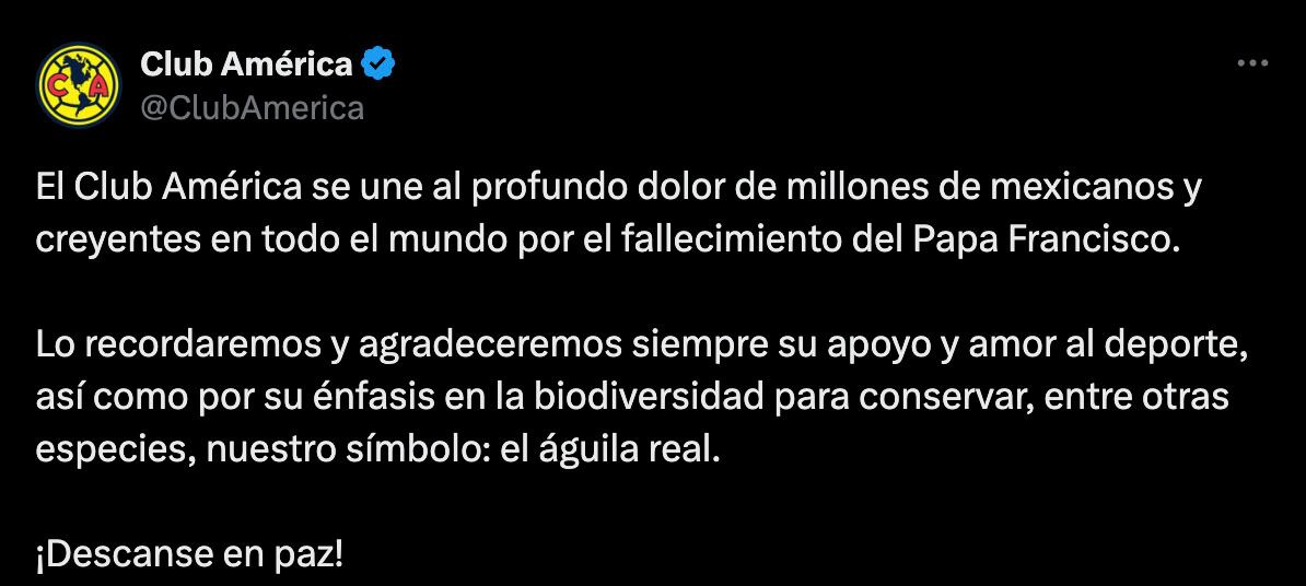 Tuit del Club América