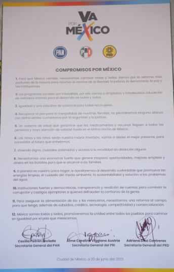 12 compromisos sociales de Va por México