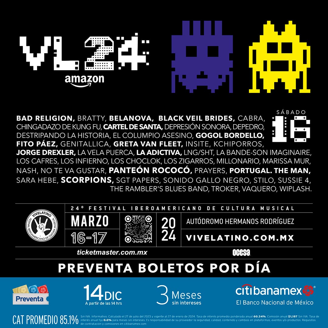 Vive Latino 2024: Artistas y horario para el 16 y 17 de marzo