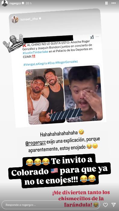 Roger González desmiente romance con Joaquin Bondoni
