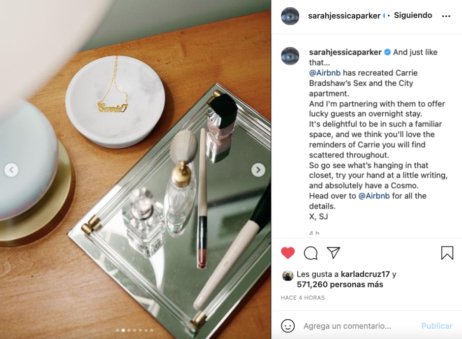 Airbnb alquila el departamento de Carrie de “Sex and the City”