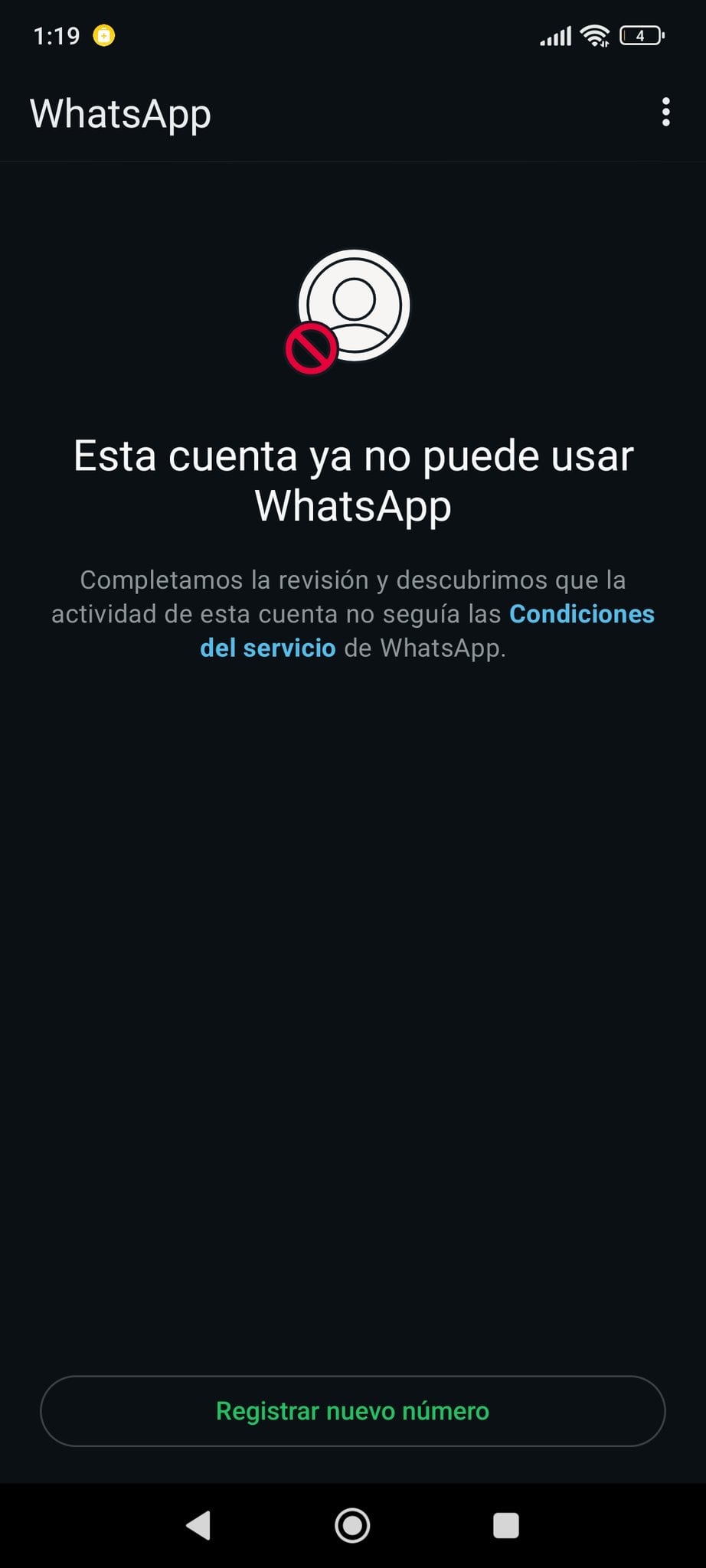 Cuentas inhabilitadas de Facebook y WhatsApp