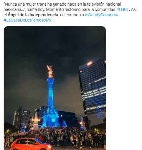 Logró de Wendy Guevara en La Casa de los Famosos México se va hasta el Ángel de la Independencia.
