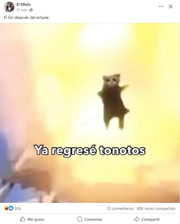 Memes del eclipse solar 2024 en México