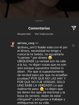 Esposa de Chicote Calderón responde en redes sociales