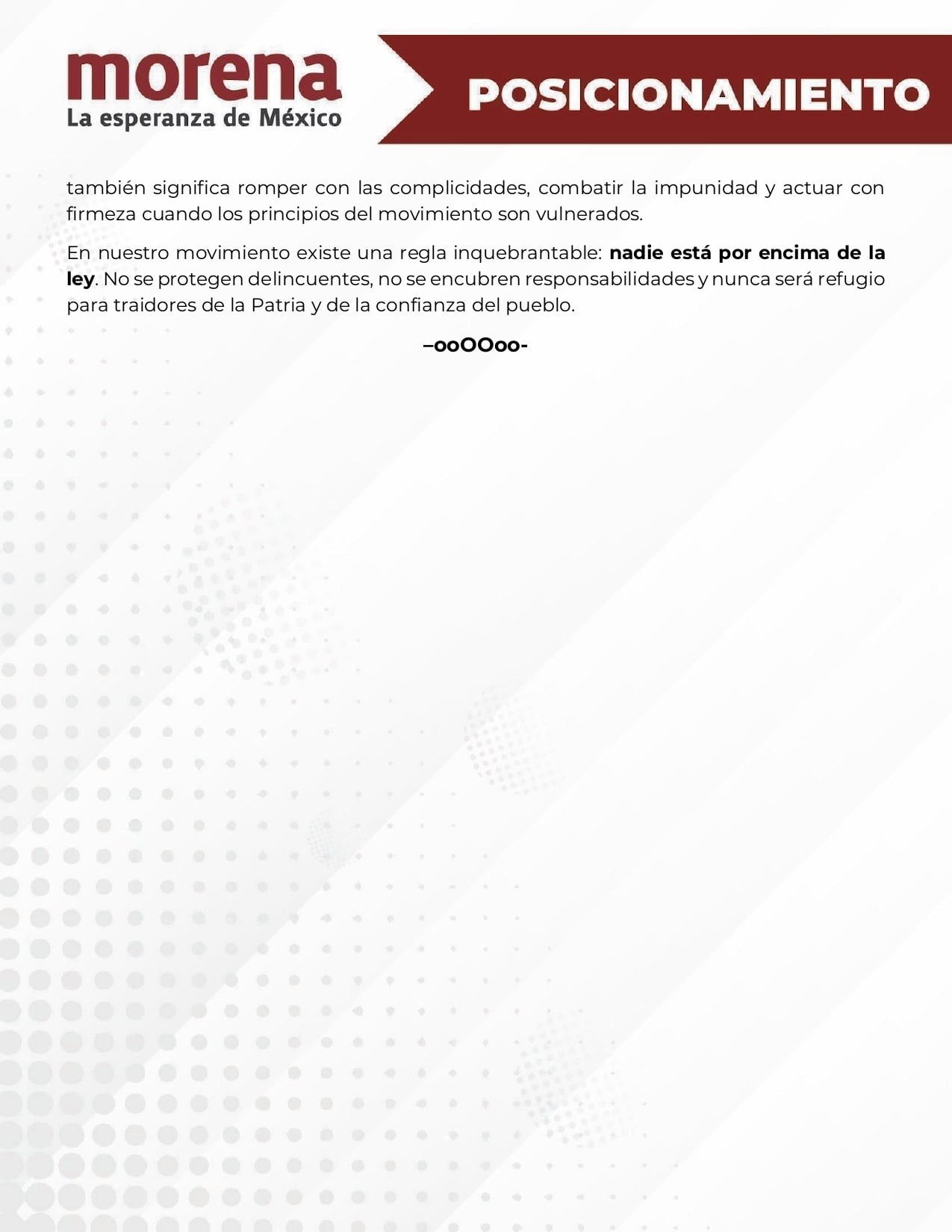 Comunicado Morena