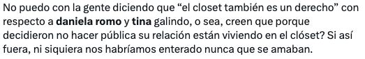 Usuarios opinan sobre la relación de Daniela Romo y Tina Galindo.