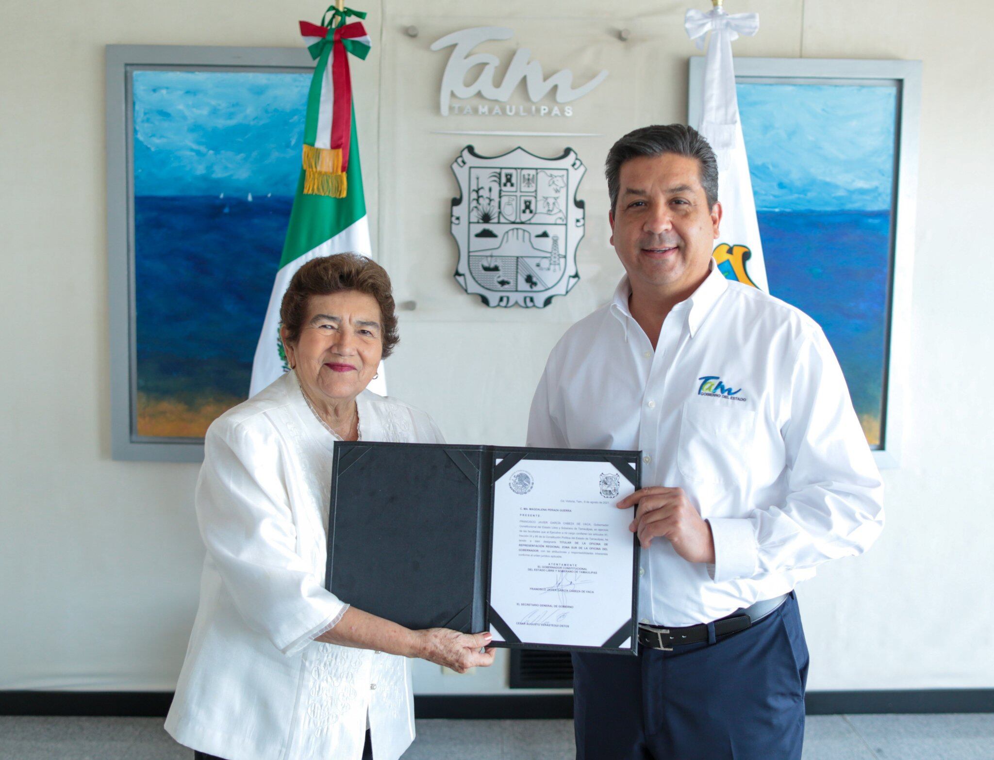 Magdalena Peraza y Francisco García Cabeza de Vaca, ex gobernador de Tamaulipas