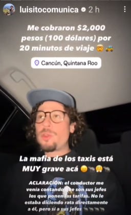 Luisito Comunica denuncia estafa de Taxis de Cancún