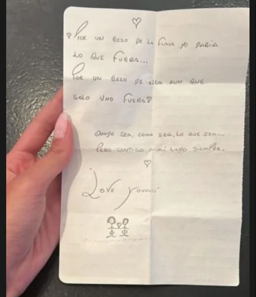 Joana Sanz compartió la última carta que Dani Alves le envió desde la cárcel.
