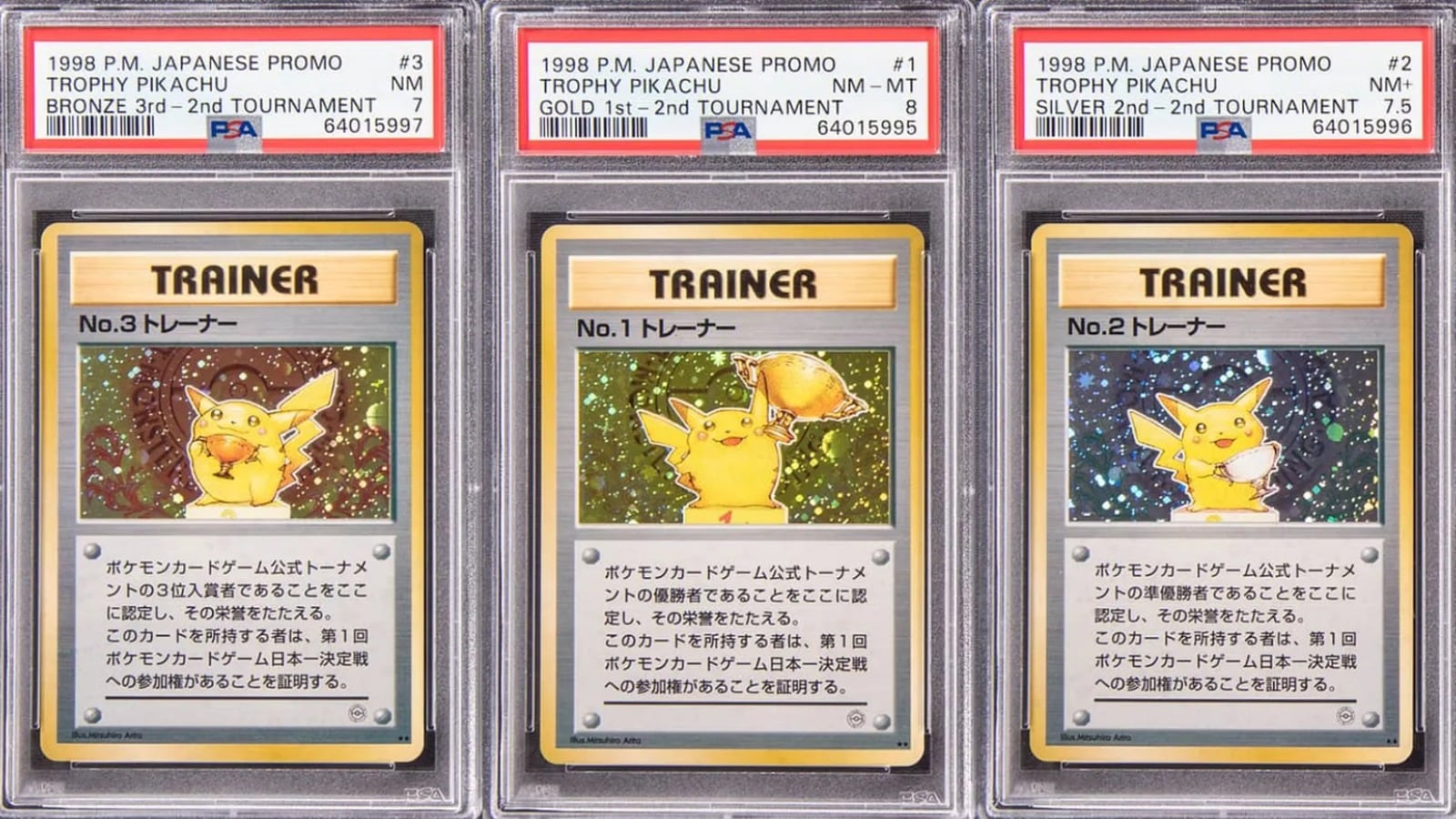 Estas serían las cartas Pokémon más caras del mundo: Pikachu con trofeo