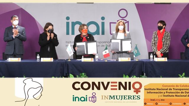 INAI firma convenio con Inmujeres