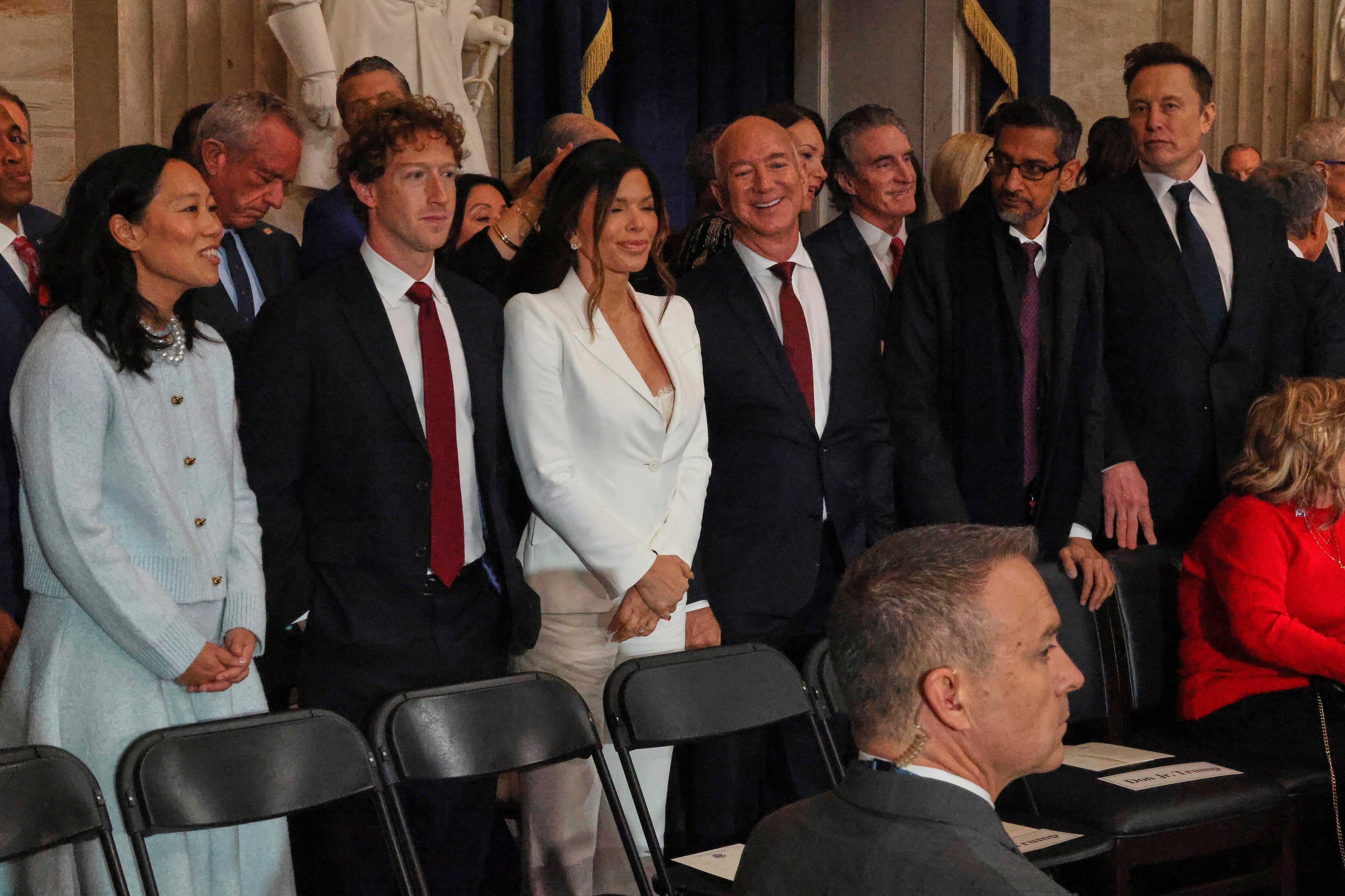Lauren Sánchez, prometida de Jeff Bezos en la toma presidencial de Donald Trump