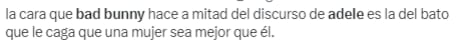 ¿Bad Bunny es machista? Su reacción a Adele no expresa, aseguran.