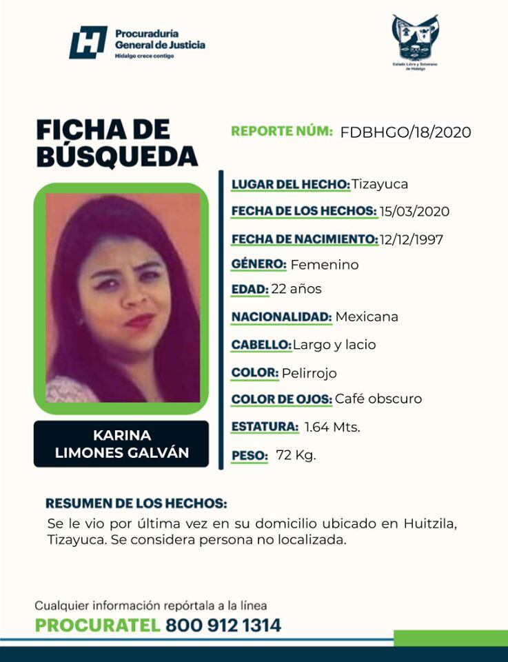 Ficha de búsqueda de Karina.