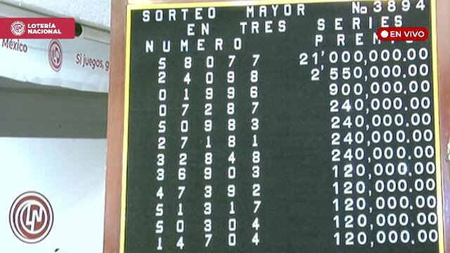 Resultados Sorteo Mayor 3894 de Lotería Nacional en vivo: ganadores de hoy 18 de julio
