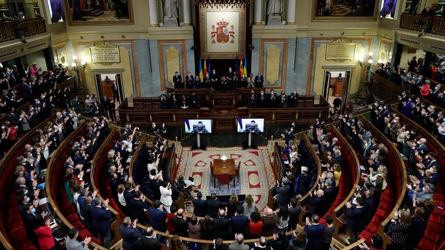 Presidente de Ucrania durante el Congreso de los Diputados en España