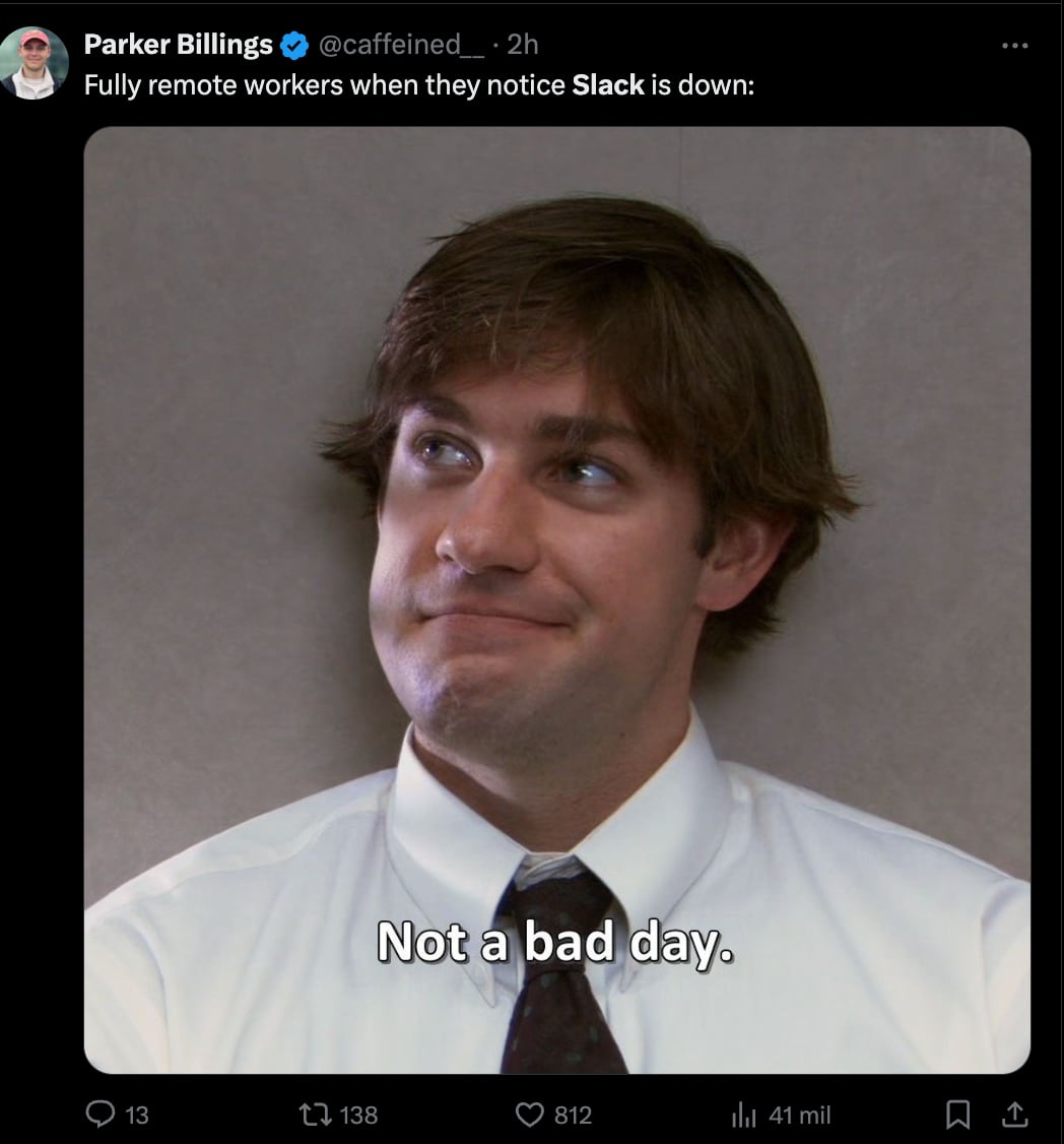 Memes caída Slack 26 de febrero