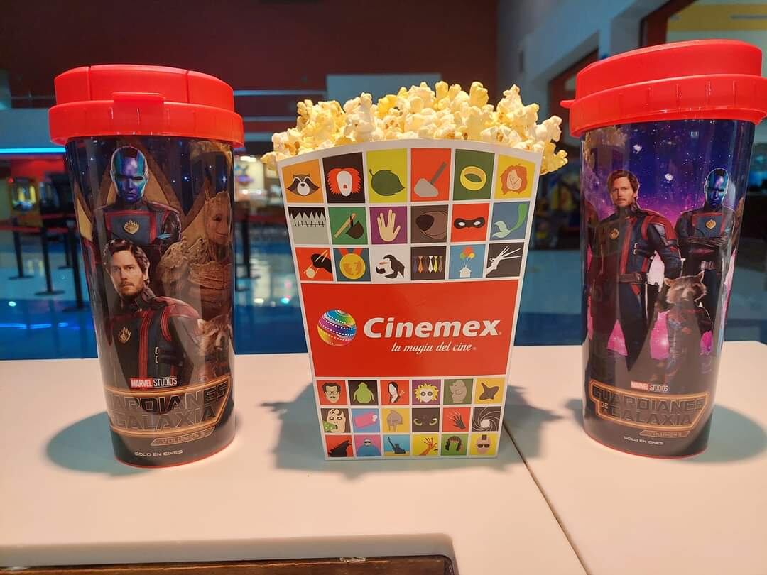 Vasos coleccionables de Guardianes de la Galaxia 3 en Cinemex
