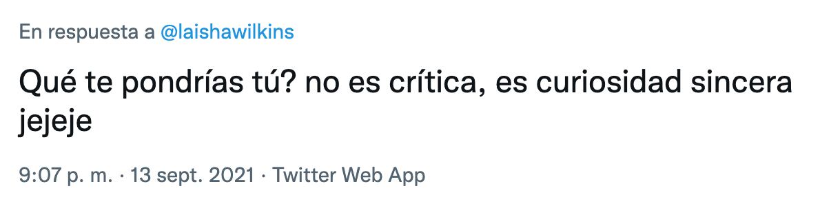 Critican comentario de Laisha Wilkins
