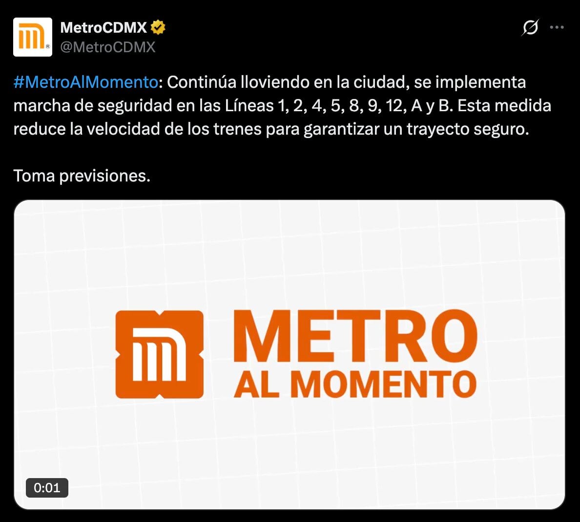 Afectaciones Metro CDMX