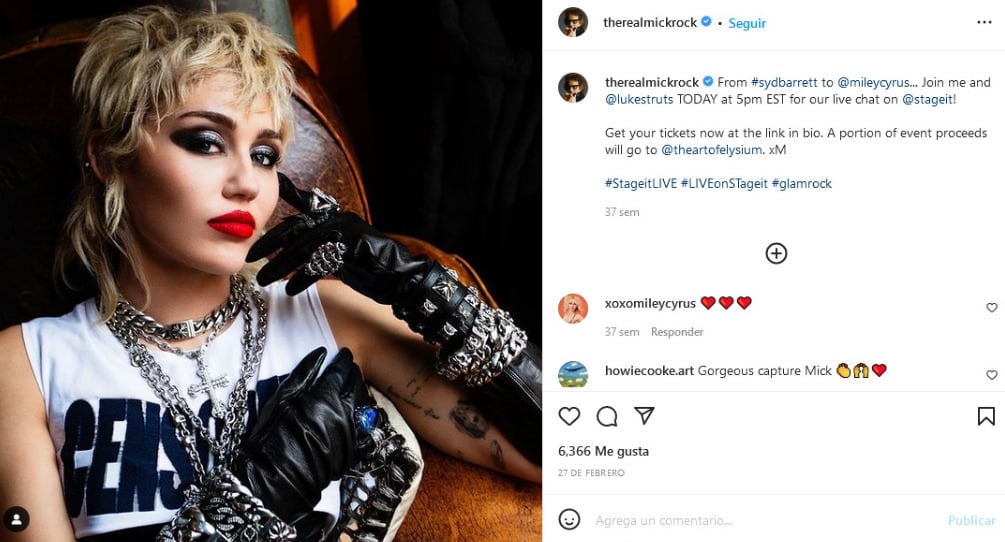 Miley Cyrus, por Mick Rock