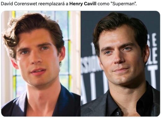 Elección de David Corenswet como Superman causa comparaciones con Henry Cavill y memes