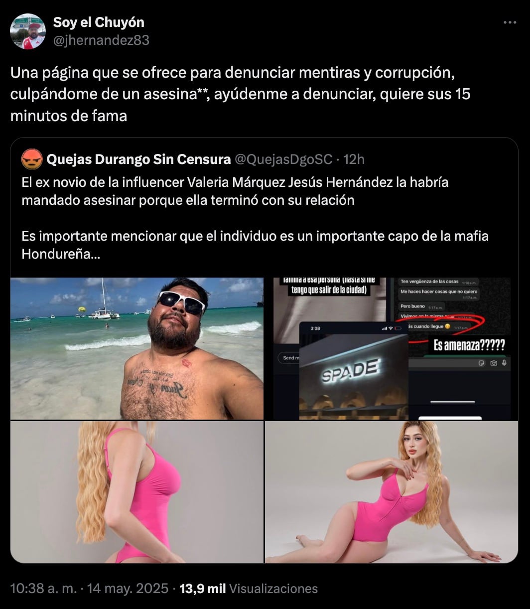 Jesús Hernández niega ser ex novio de Valeria Márquez