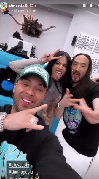 Danna Paola y Steve Aoki