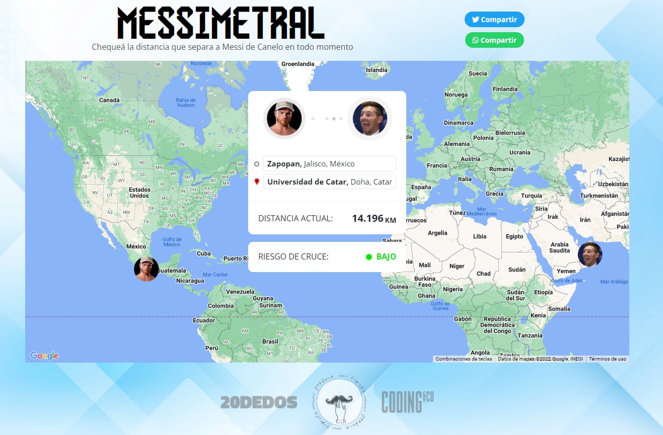 Messimetral, página que mide la distancia entre Canelo y Lionel Messi