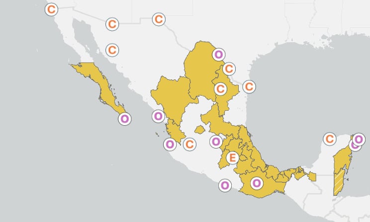Estados Unidos emite alerta de viaje a 30 estados de México