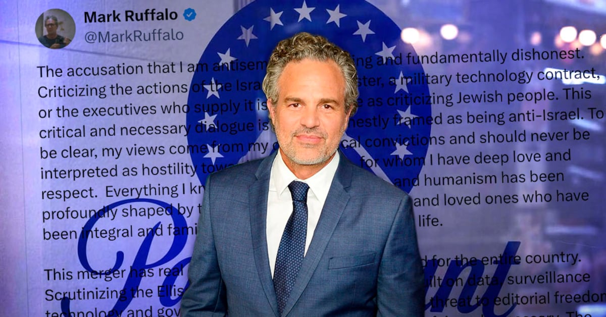 Mark Ruffalo explota contra Paramount tras acusarlo de antisemitismo