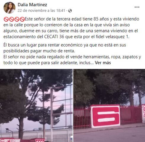 Piden ayuda adulto mayor