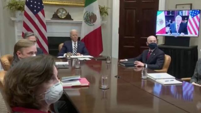 Joe Biden en reunión virtual con AMLO