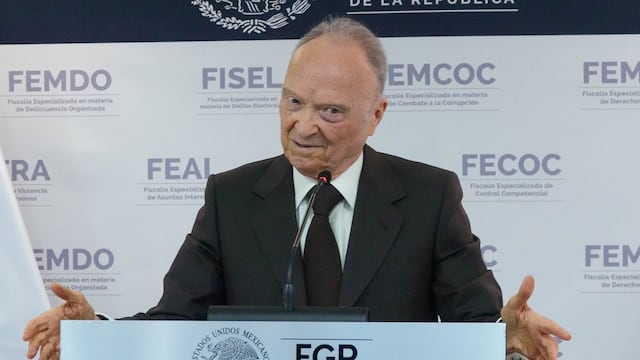 Alejandro Gertz Manero, titular de la FGR, en conferencia de prensa sobre el rancho Izaguirre del CJNG