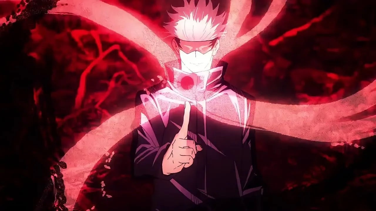 Gojo Satoru de Jujutsu Kaisen usando Rojo