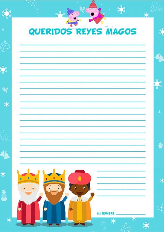 Carta a los Reyes Magos de Peppa Pig: 5 sencillas plantillas que puedes imprimir