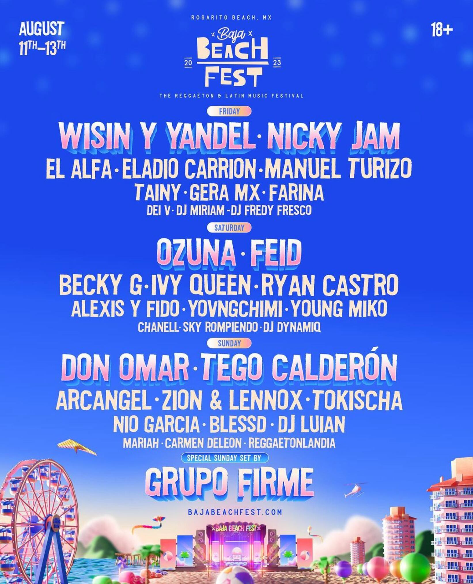 Cartel oficial de Baja Beach Fest 2023
