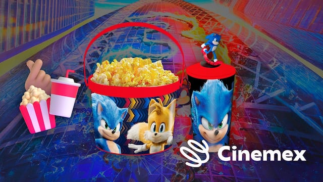 Combo infantil de Sonic 3 en Cinemex: Precio para conseguir la cubeta y un vaso coleccionable