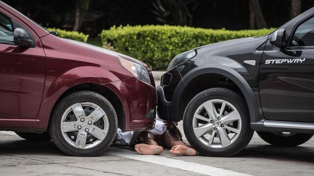 Simulación de accidente vial