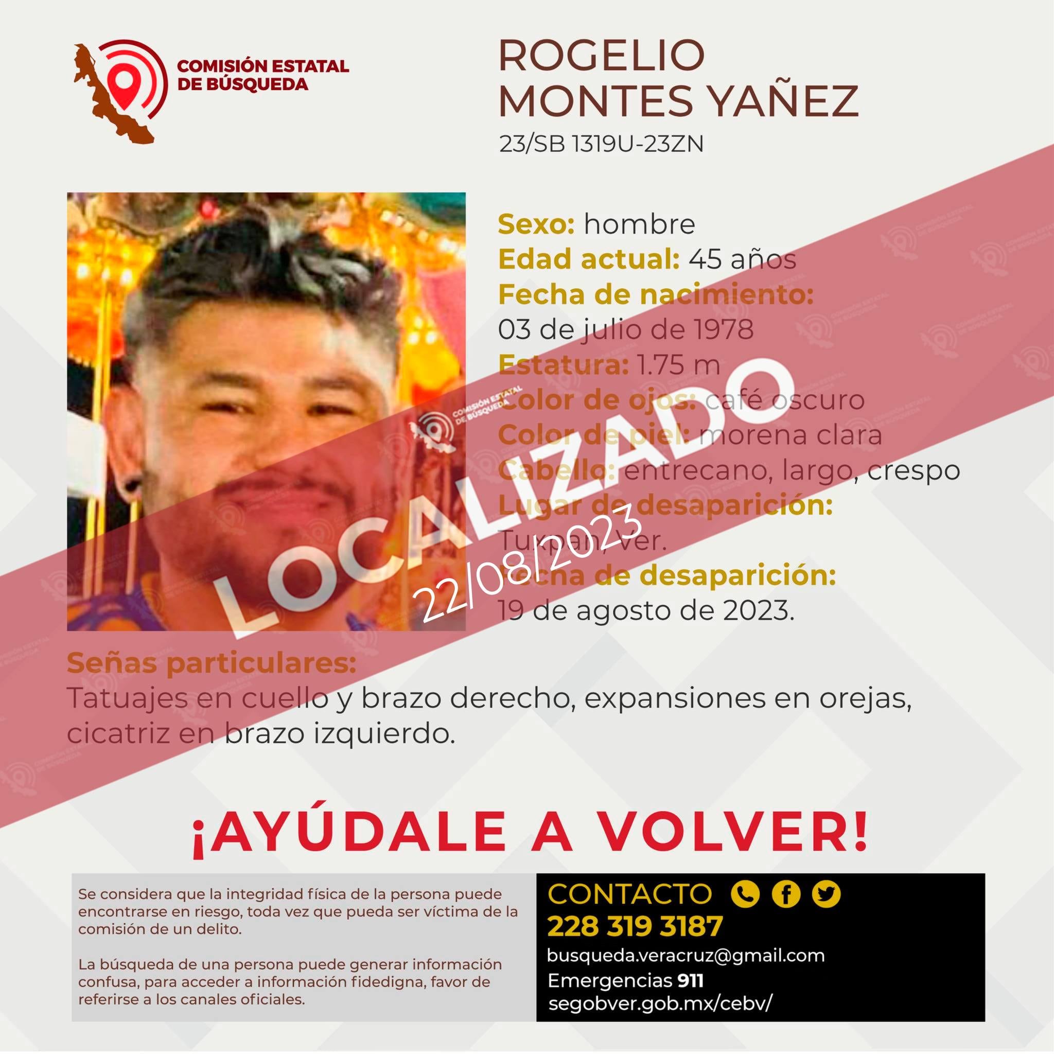 Rogelio Martínez, de Grupo Palomo, es encontrado.