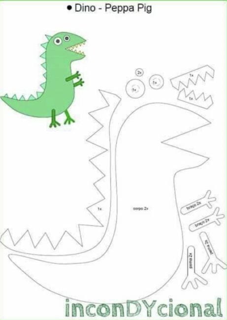 Dinosaurio de George en fieltro de Peppa Pig