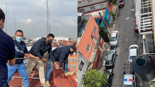Protección Civil de Iztacalco retiró el tinaco del balcón