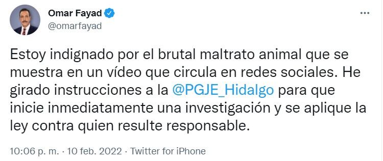 Tuit de Omar Fayad
