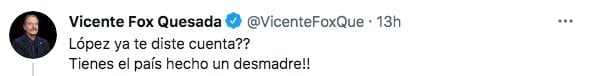 Tuit de Vicente Fox