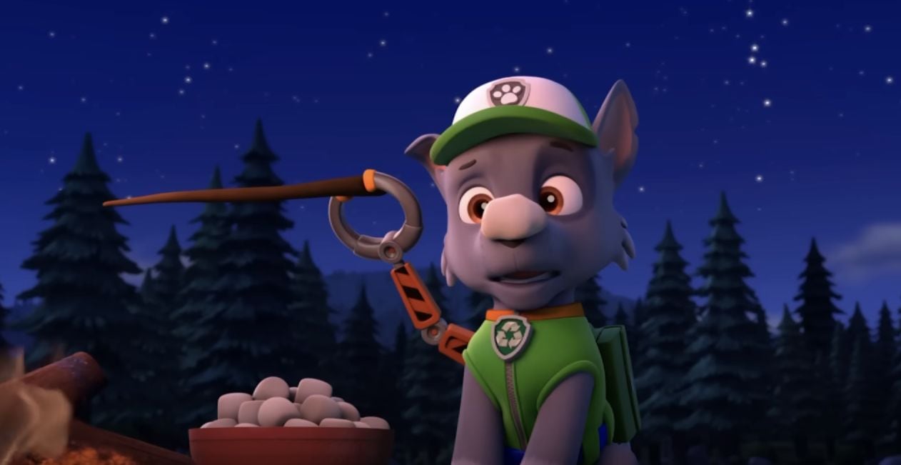 Rocky sueña que es un cachorro lobo salvaje con Paw Patrol